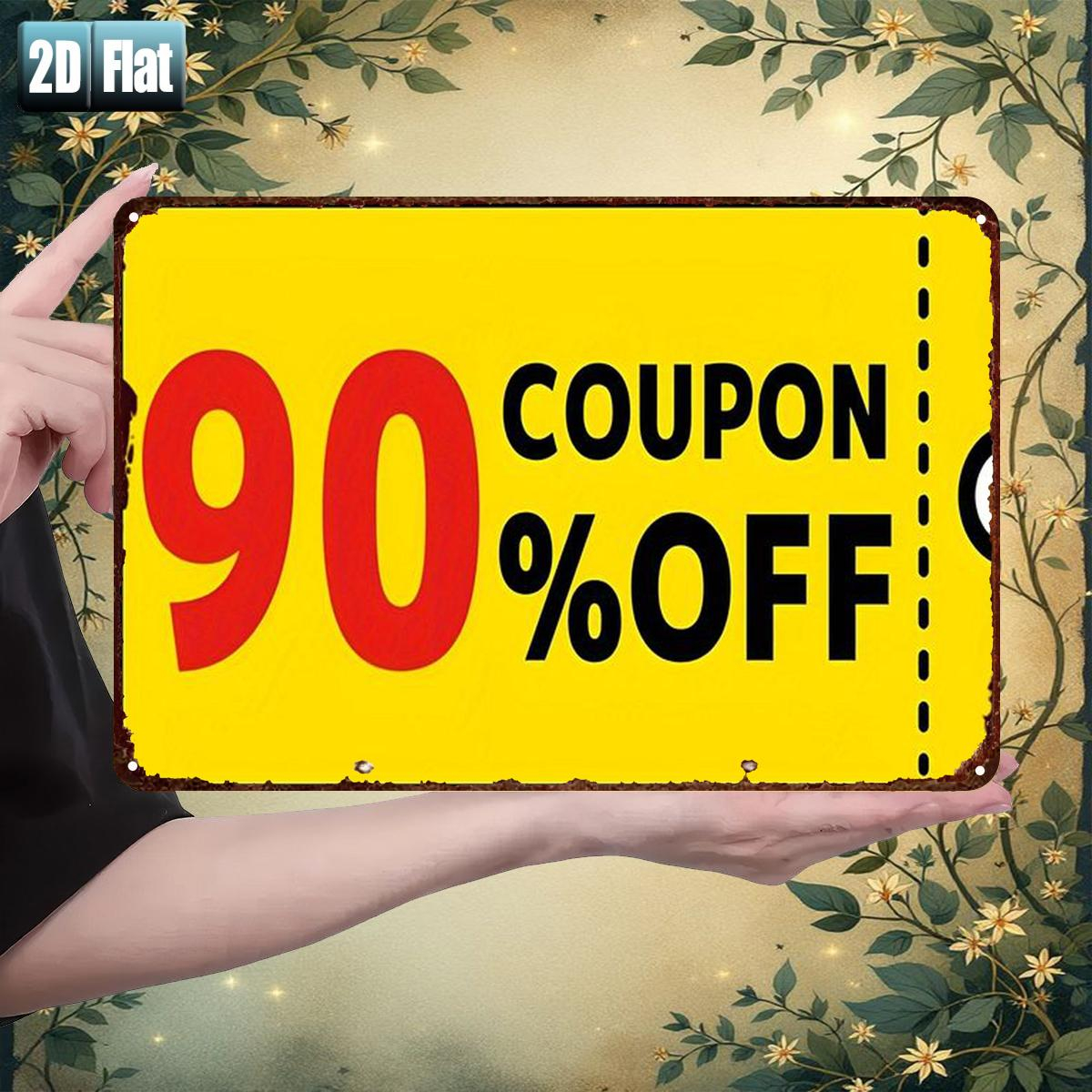 TEMU 2d Flat, 1pc, Metal Sign, 8x12inch/20x30cm2d Flat - 1pc 2d Flat 90% Off Coupon Deal | Metal Sign, Size 8x12, Vintage Style, Wall Hanging,