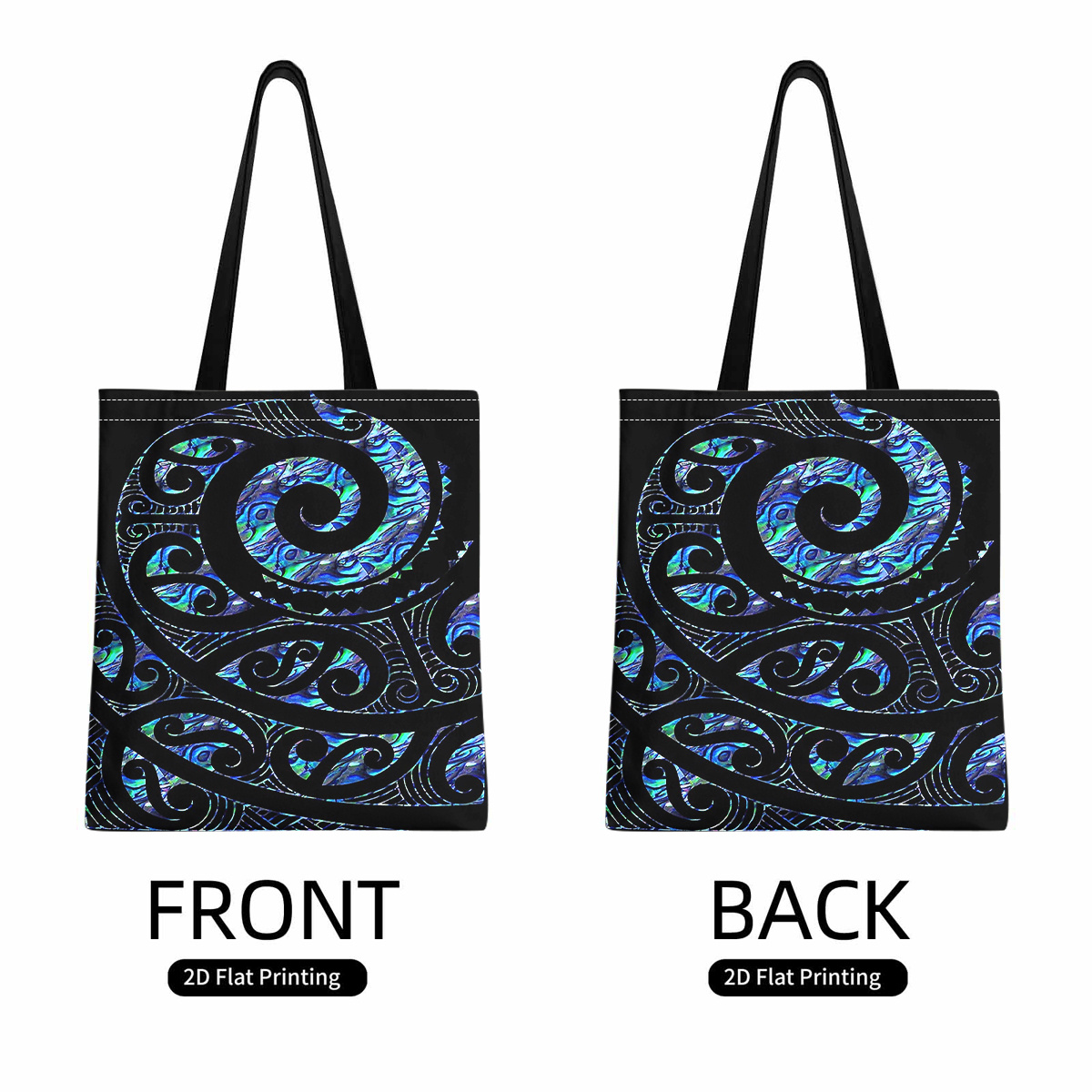 TEMU 1pc Maori Art Abalone Shell Print Tote Bag | Soft Yet Sling, , Lightweight, Unlined, No-closure, Mixed Color
