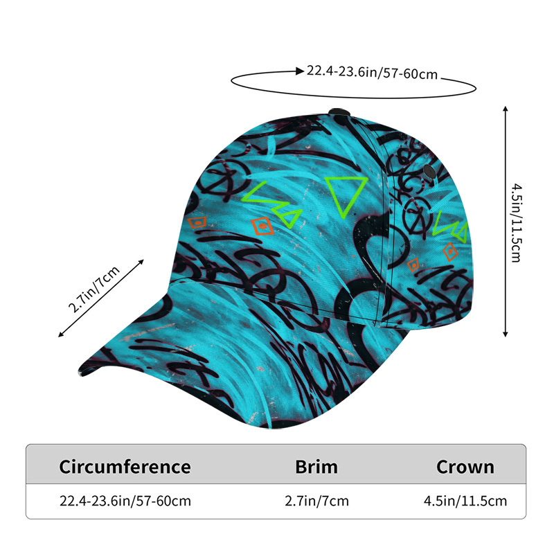 TEMU 1pc, Impression Plate Bidimensionnelle, Design Graffiti sur , Casquette de Baseball Snapback Réglable - un Article Léger et Tendance pour et les