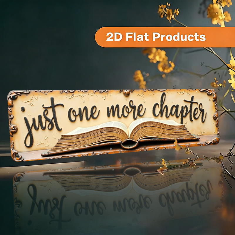TEMU 2d Flat, Vintage Book-themed Wall Sign - & Cursive Lettering Decor Suitable For Libraries, Bookstores, Living Rooms, Literary Events - Metal
