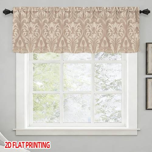2d flat 2d flat 2d flat beige damask floral window valance rod pocket polyester decor for kitchen bedroom bathroom
