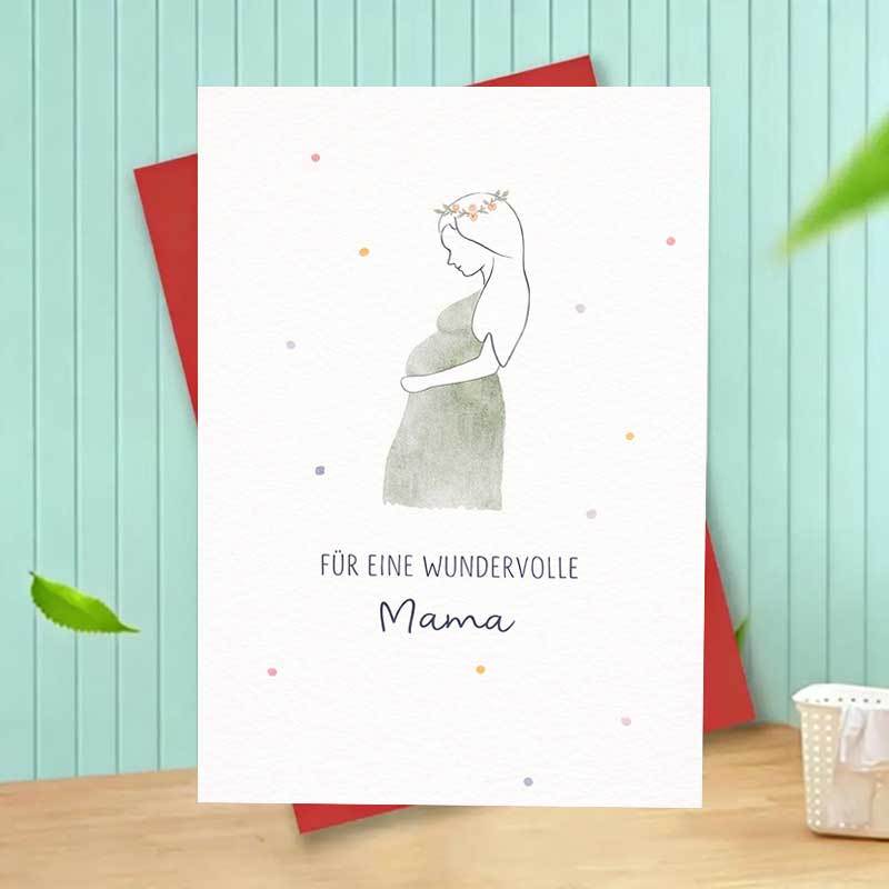 Image of 1pc Elegant Greeting Card Minimal Thoughtful Gift For Wife Sister Friend Baby Shower Gender Reveal Expecting Mom Keepsake Blank Inside For Celebration