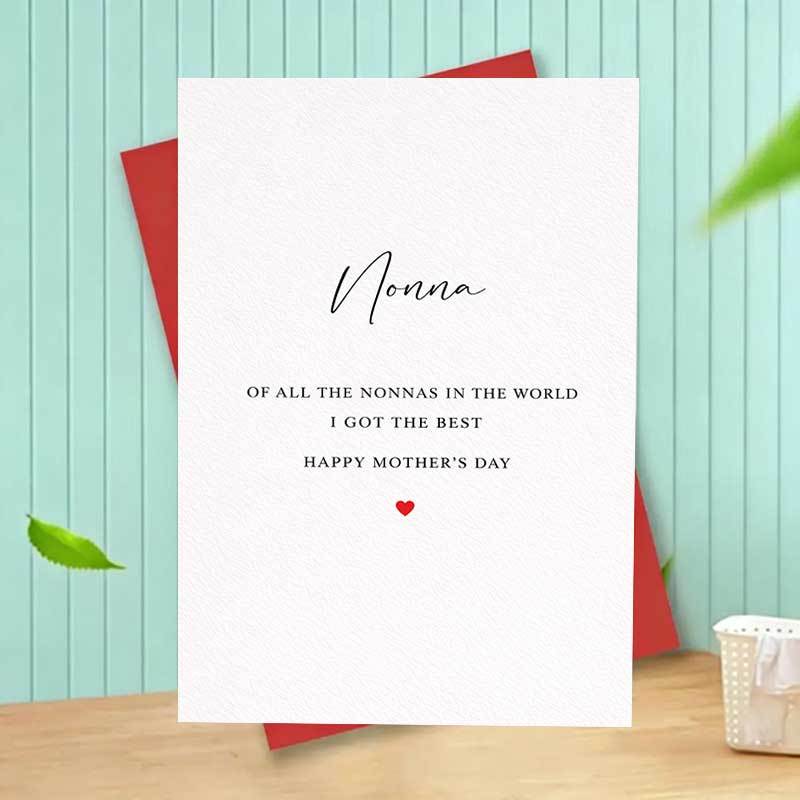 TEMU 1 carte de fête des mères "Nonna" - Parmi toutes les du monde, j'ai la meilleure - Carte et minimaliste pour - Cadeau de famille (fille, fils, ,