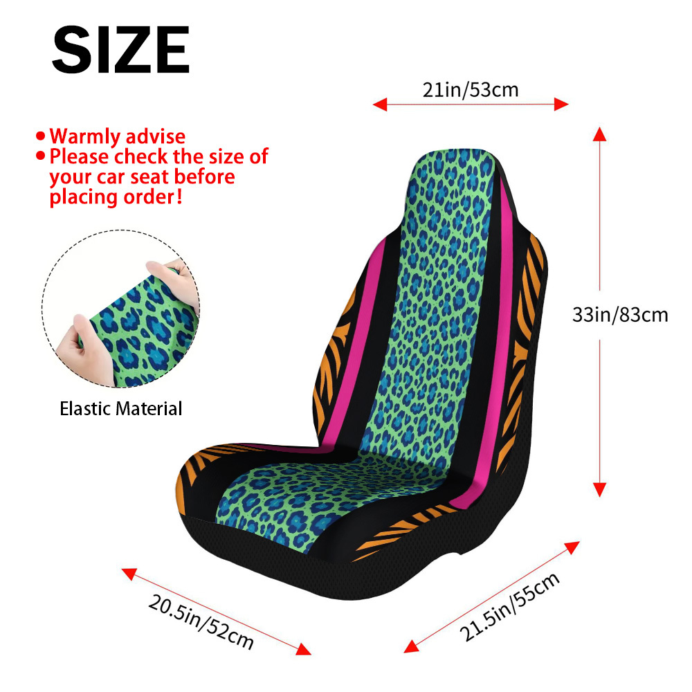 TEMU 2d Flat Printing, 2pcs Universal Car Seat Cover Set, And Stripes Print, Fashionable Vehicle Seat Covers. Suitable For Urban Commutes, Holiday