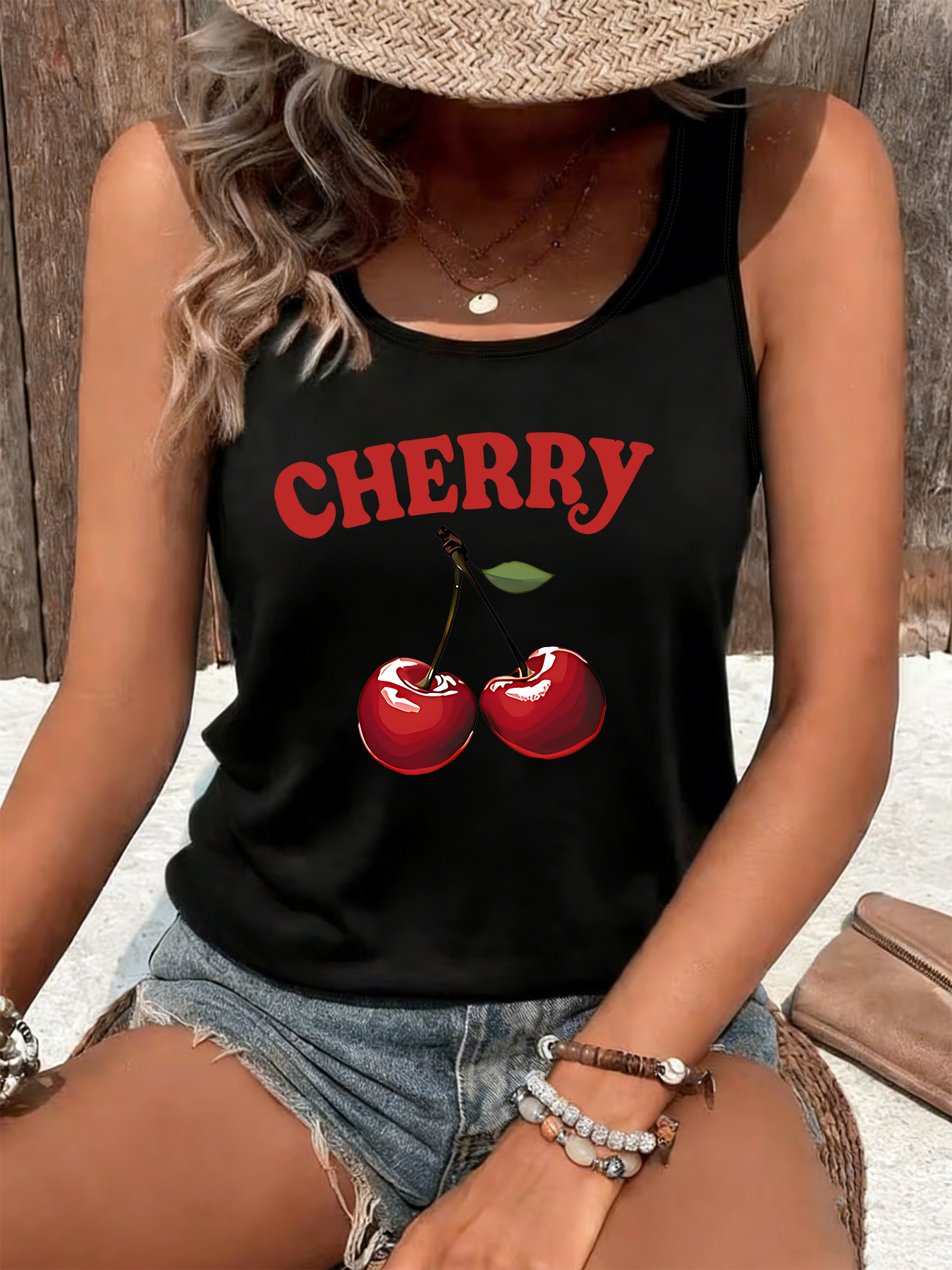cherry tank top sold on Temu United States