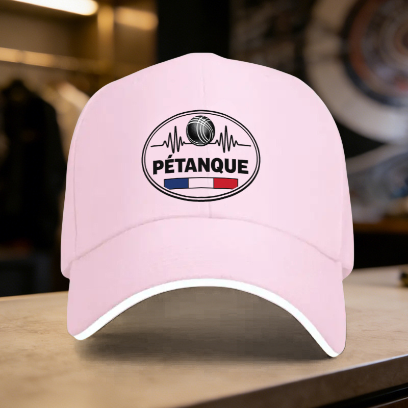 TEMU A Versatile Sandwich Baseball Cap Related To Pétanque, Featuring A Lightweight Printed Design For Women, A Trendy Cap For Men Who Enjoy Pétanque
