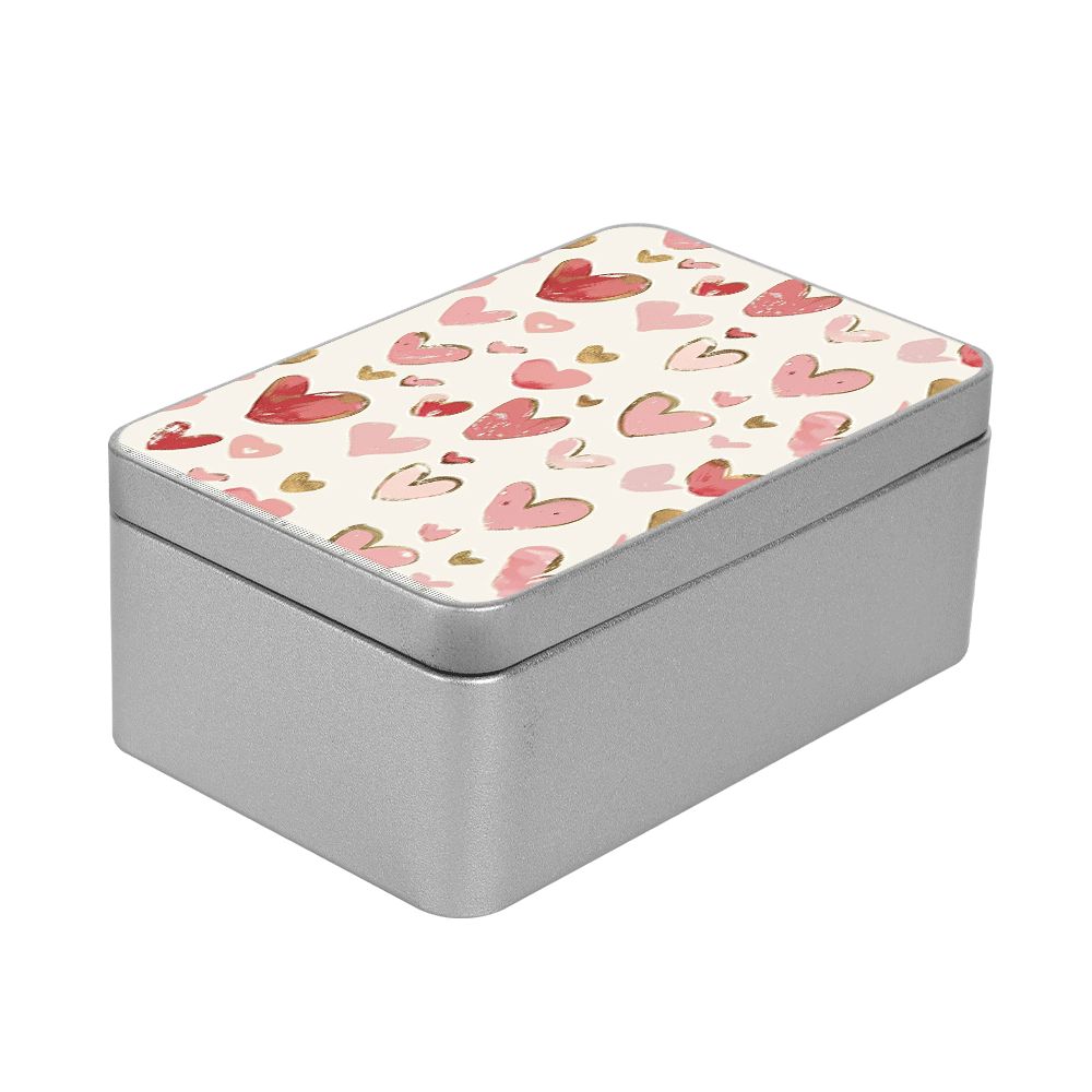 TEMU 1 stuks IJzeren Opbergdoos | Kaarten Opbergdoos met Schattig Handgeschilderd Hartpatroon, Kleine Items Organizer, Kaarthouder Metalen Doos voor