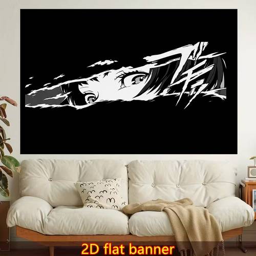 2d flat 2d flat 1pc stylish 2d flat printed wall tapestry anime wo high contrast colorful aesthetics suitable for living room bedroom office home decoration or non luminous polyester fabric