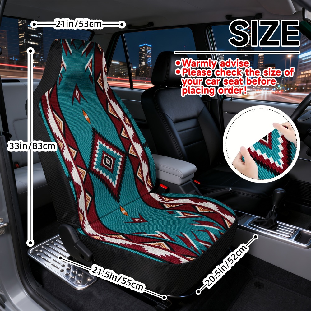 TEMU Impression 2D Plate, 2 Housses de Siège Auto Universelles pour la Plupart des Voitures, SUV, Camions, Propriétaires de SUV, Design Tribal