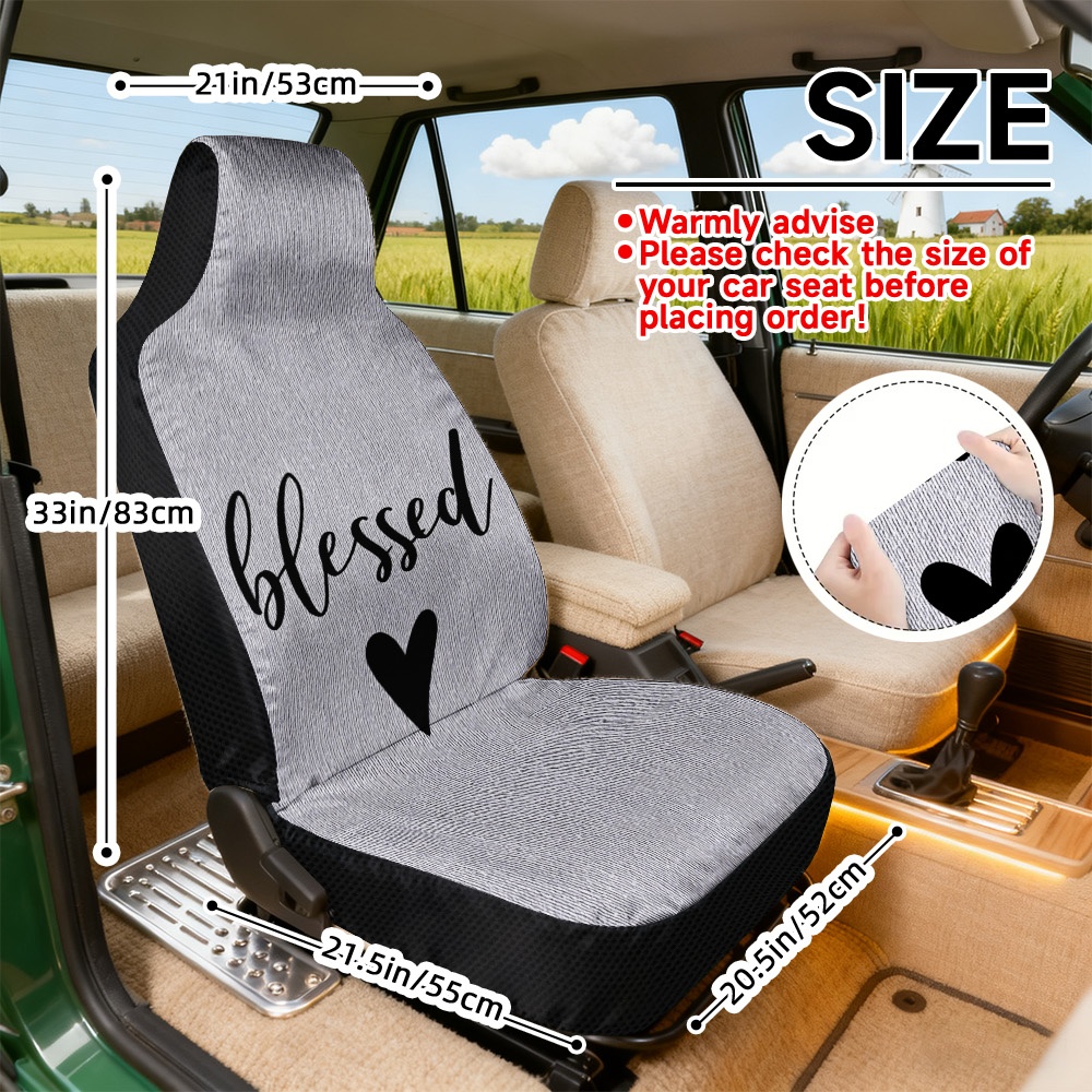 TEMU 2pcs Auto Seat Covers | Universal Fit Front Seat, Easy Design, Soft Polyester Fiber, Machine Washable, Woven, Great For Drivers And Car
