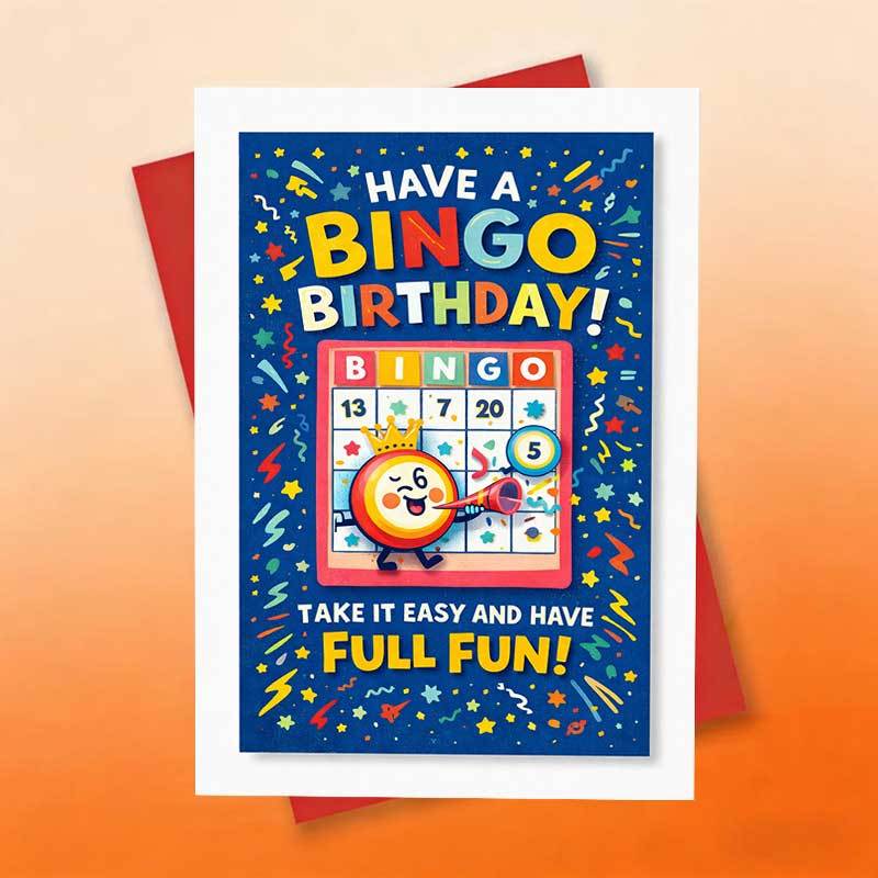 TEMU 1 carte de vœux d'anniversaire Bingo | Design colorés, amusement garanti pour une fête avec des amis, de , un collègue, cadeau avec enveloppe,