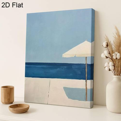 item picture 2d flat 2d flat framed coastal beach canvas art minimalist seaside wall decor summer ocean theme poster living room bedroom office bathroom cafe decoration ideal gift for art enthusiasts and