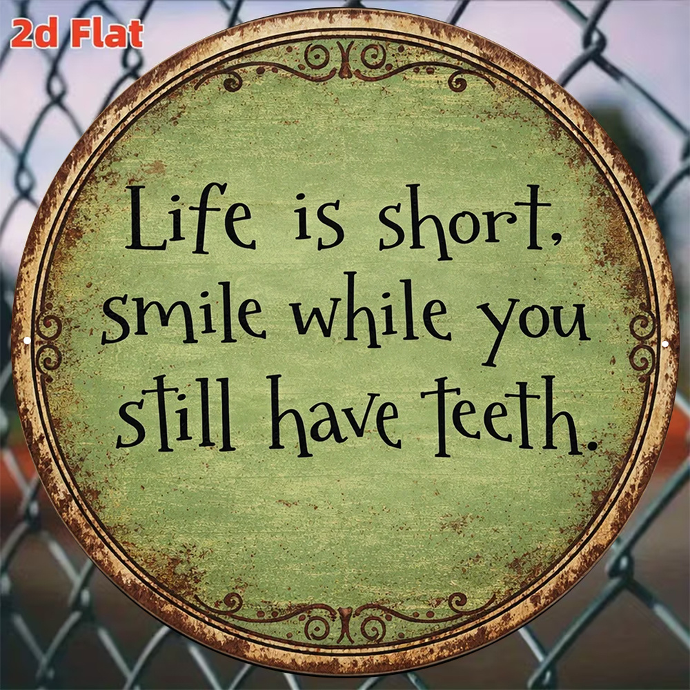 item picture 2d flat 2d plane 1 vintage 2d plane circular   is short smile while you still have a tooth inspirational quote wall decoration suitable for living rooms bedrooms study rooms offices cafes kitchens etc 2d flat