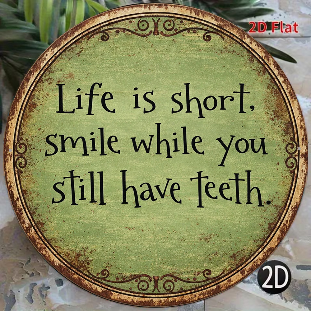 2d flat 2d plane 1 vintage 2d plane circular   is short smile while you still have a tooth inspirational quote wall decoration suitable for living rooms bedrooms study rooms offices cafes kitchens etc 2d flat