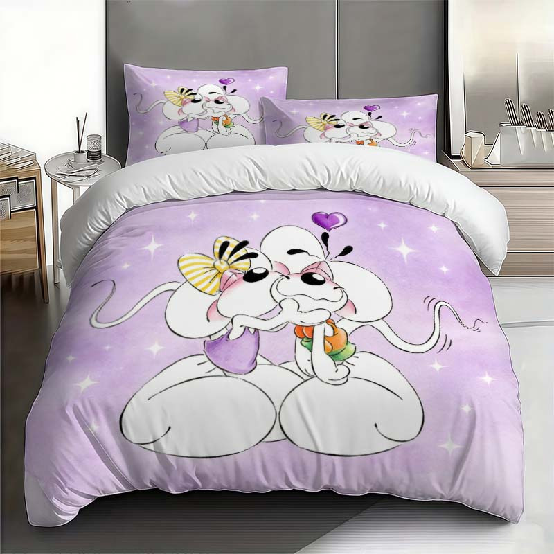 TEMU Romantic Rat Interaction Print Duvet Cover Set, 3pcs Bedding, Soft, Comfortable, Suitable For , For Home And Bedroom , Suitable As A New Year,
