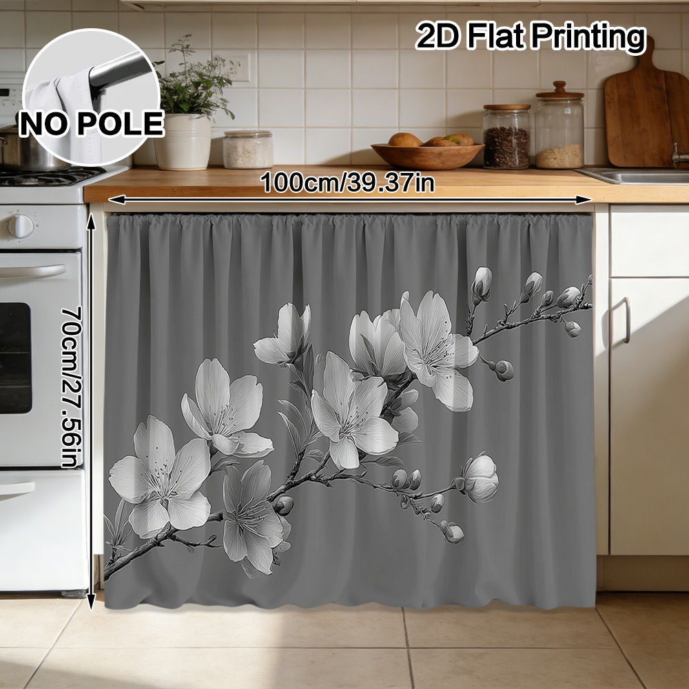 TEMU 2D Piatto, 1pz 2D Piatto Ramo di Ciliegio Decorativo per Tende da Cucina, Realizzato in Poliestere Qualit�, con Design a per . per Coprire