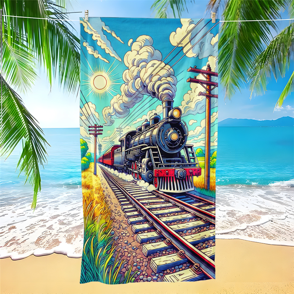 TEMU Beach Towel 1pc, Large Rectangular Bath Towel, Sports Sweat Towel, Suitable For Beach Parties, , Yoga, Swimming, And Travel Gifts; Fun Summer