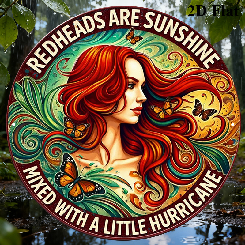item picture 1pc 8x8 inch round sign vintage decorative plaque with    s are sunshine mixed with a little hurricane   girl decor sign suitable for decorating living room bedroom kitchen bathroom study and office walls