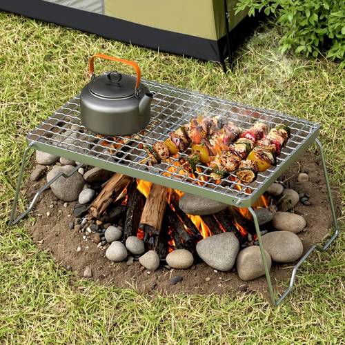 portable charcoal smoke grill foldable stainless steel camping outdoor barbecue no electricity needed