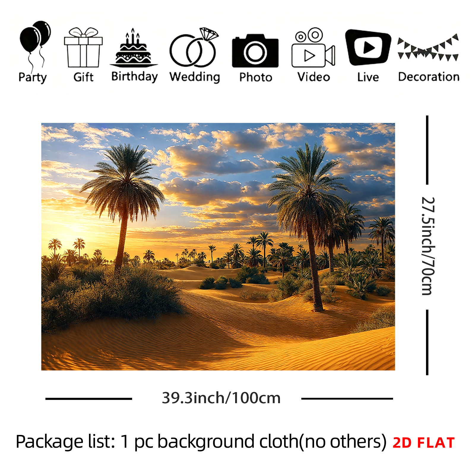 TEMU 2d Flat, 1 Large Desert Palm Tree Tapestry Wall Hanging - Large Horizontal Suitable For Bedroom, Living Room Decor With Sand Palm Trees,