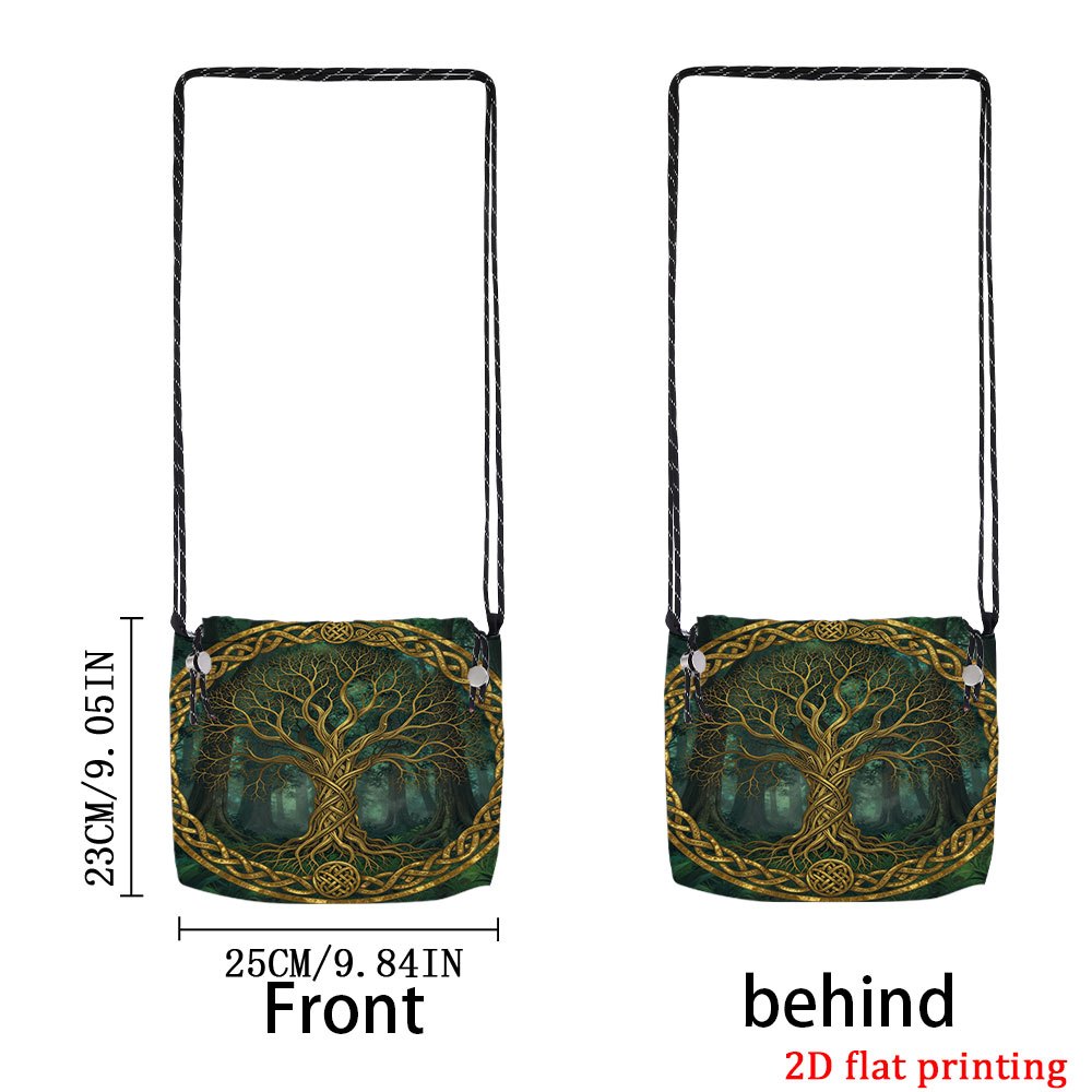 TEMU 1 sac bandoulière à cordon avec impression plate 2D, motif arbre noué | Design vibrant, élégant, léger, petit, idéal pour les , le camping,