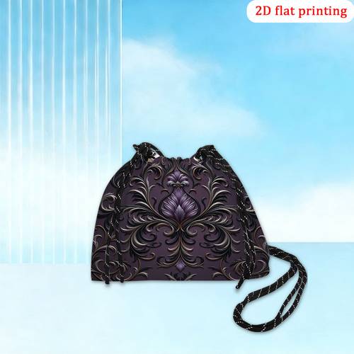 item picture 1pc men purple damask crossbody bag with adjustable strap lightweight reusable suitable for outdoor commuting bachelor party gift casual drawstring bag for daily use suitable for outdoor activities party favors small 2d flat
