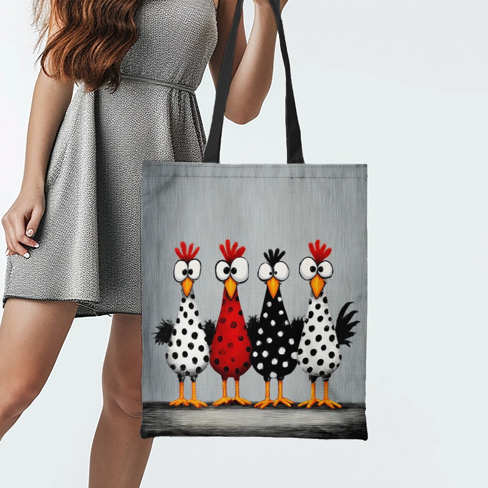 TEMU 1 pz, Borsa Tote Grande da Donna con Stampa di Pollici e - Stampa di , Adatta per Shopping, Viaggi, Lavoro, a Spalla con , Borsa Riutilizzabile,