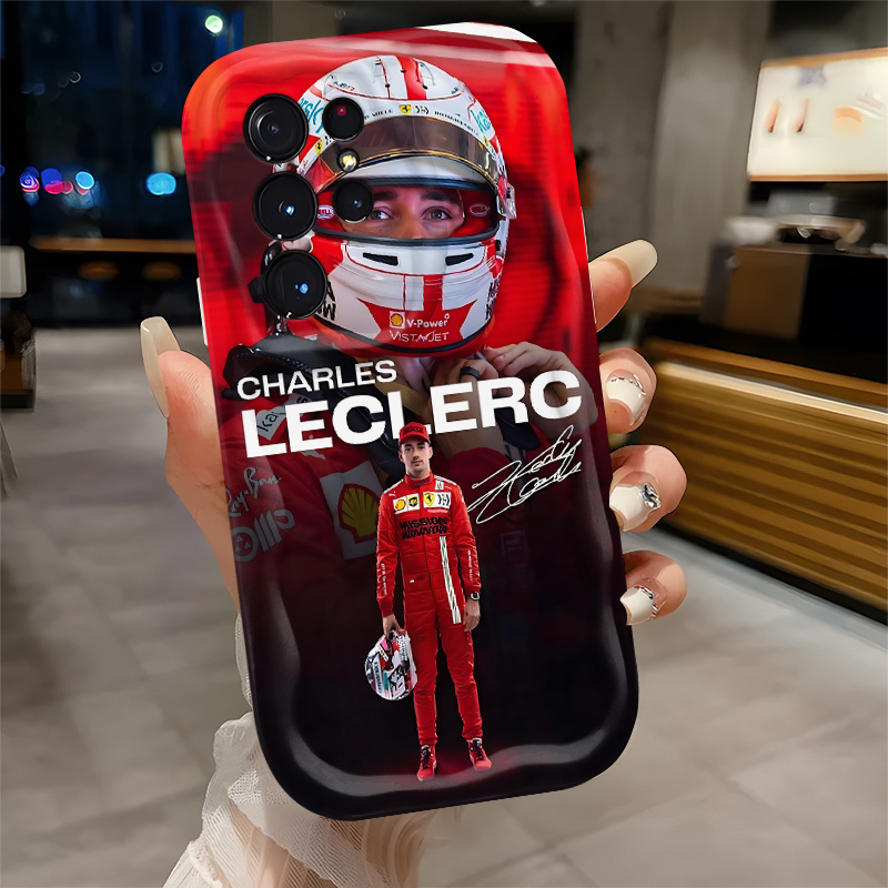 TEMU Phone Case: A White Phone Case With Wave Edges, Featuring A Leclerc Design. Compatible With Galaxy S20-s21-s22-s23-s24-s25-ultra