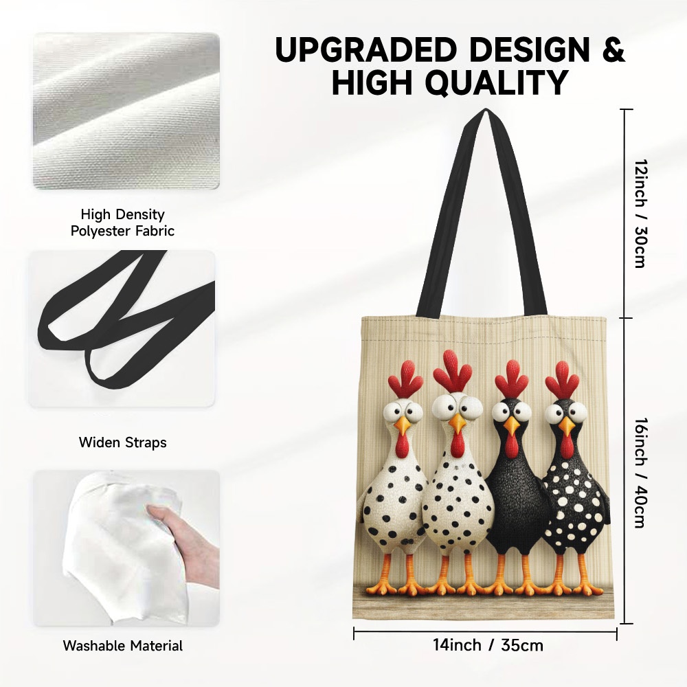 TEMU 1pc Bolso Tote Reutilizable Grande para Mujer con Estampado de Lindo - Bolsa de Compras Ideal para Viajes, Picnic, Transporte, Espacioso