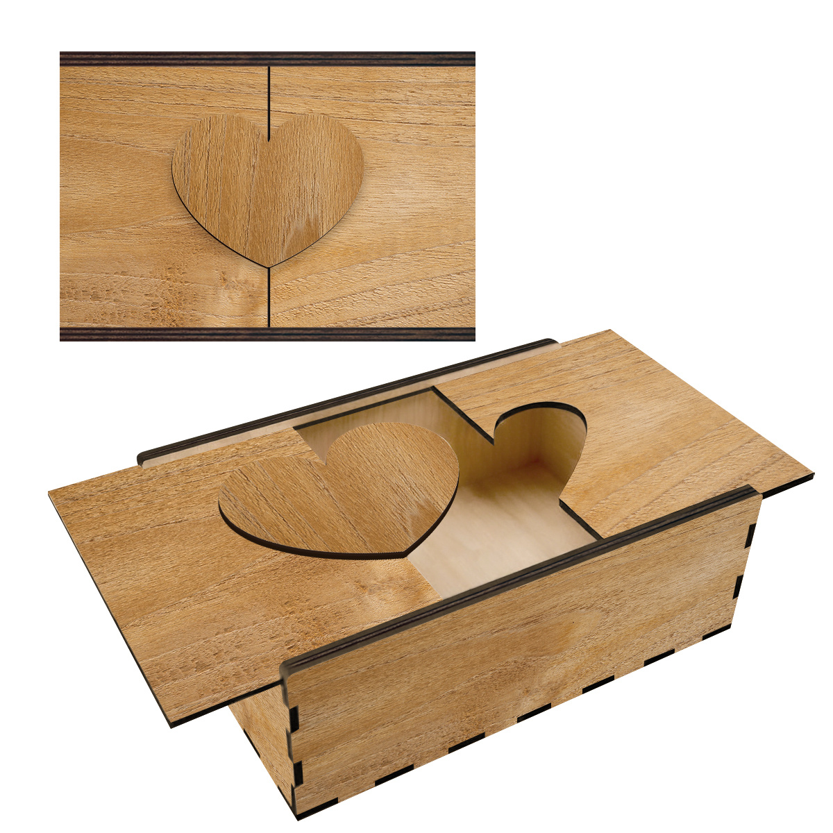 E-shop 1 Stück Holz Geschenkbox Kleiderbox, Ideal als Geschenk für Familie/Freunde/Partner zu Weihnachten/Valentinstag/Ostern/Vatertag/Muttertag, Deko