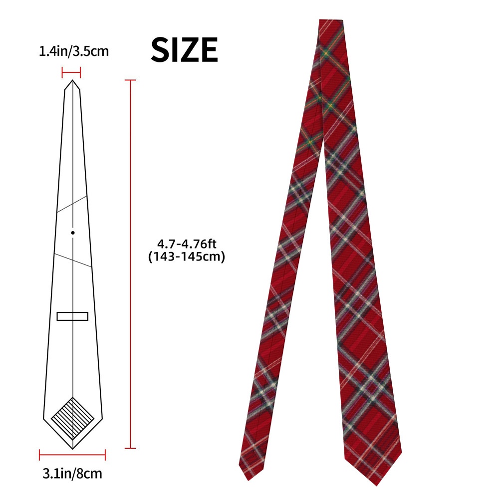 TEMU 1pc Men's Necktie With Red Diagonal Stripes - Smooth Texture Suitable For Office, Job Interviews & Daily Wear, Modern Diagonal , Flat Printing