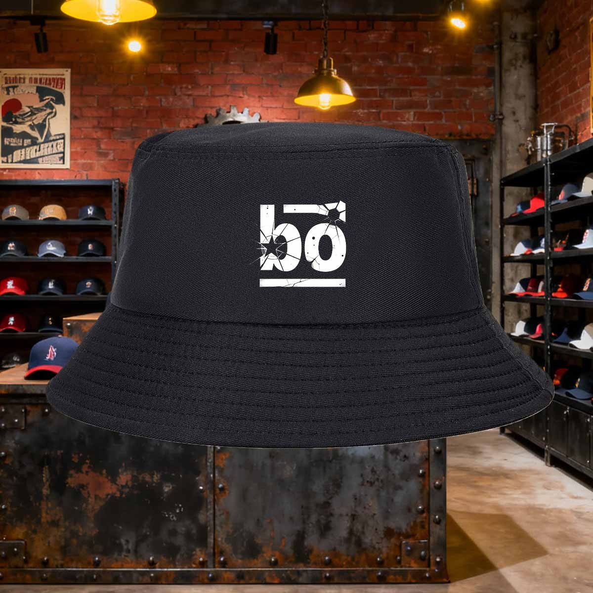 TEMU Vintage 'bo' Retro- Distressed Text Graphic Design Baseball Cap | Polyester, Hook-and-loop Closure, Lightweight, Hand Wash Only