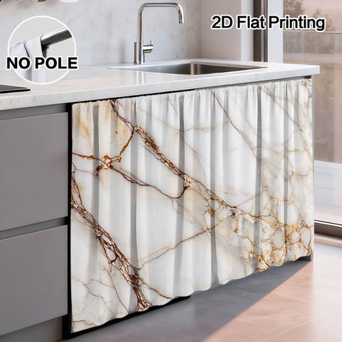 2d flat 1pc curtain cabinet decor 2d flat printed patterns rod pocket construction for fitting easy to rinse ideal for bath space lounge area bedroom kitchen sink skirt home adornment