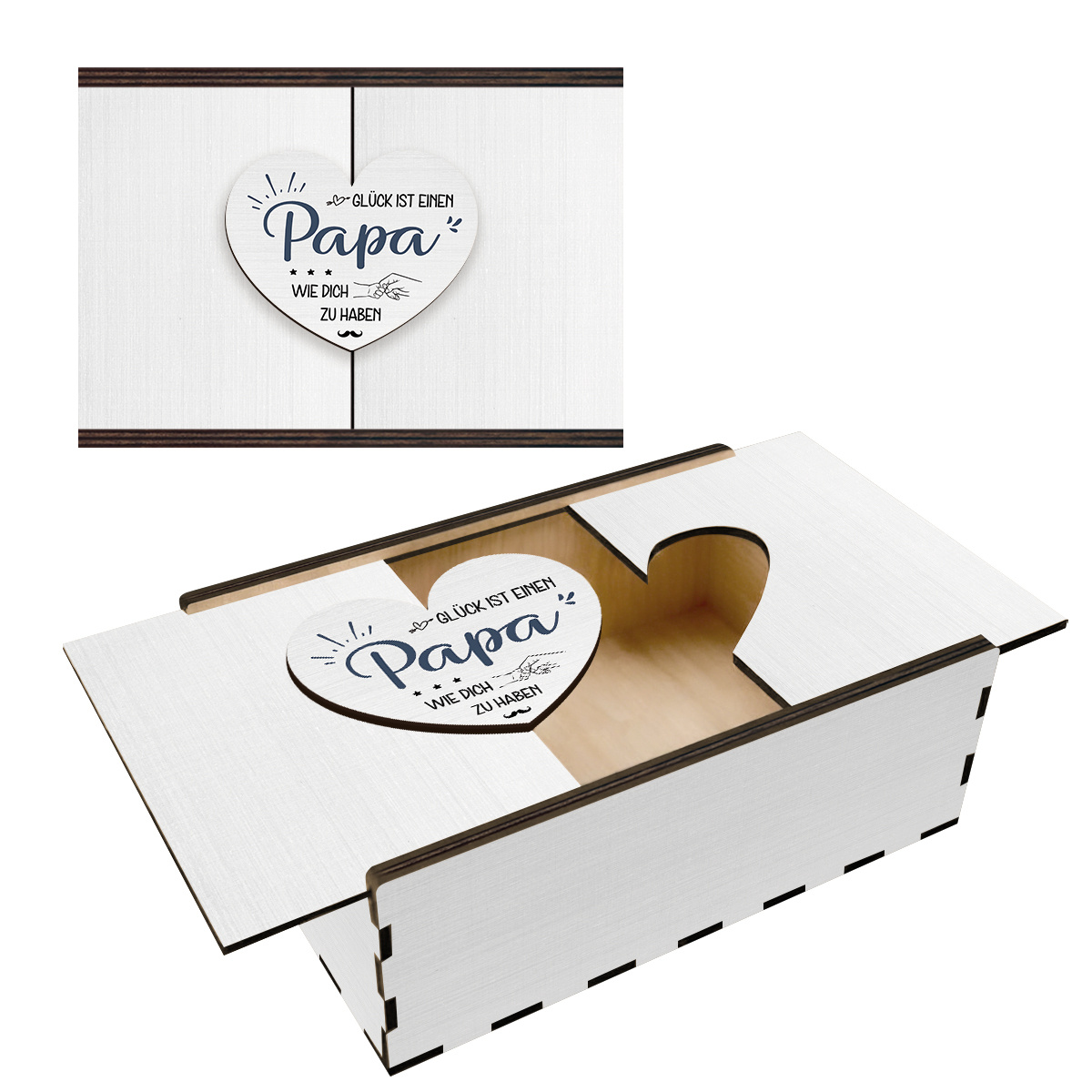 E-shop 1 Stück Holz Geschenkbox Kleiderbox, Glück ist, einen Vater wie dich zu haben, geeignet als Feiertags-/Geburtstagsgeschenk für
