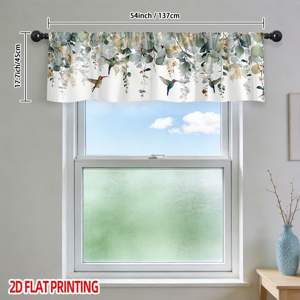 TEMU 2D Plat - [2D Plat] 1pc parmi les Feuilles Guirlande de Fenêtre - Rideau Léger à Passe-Tringle pour Cuisine, Salon, Chambre - Décorations