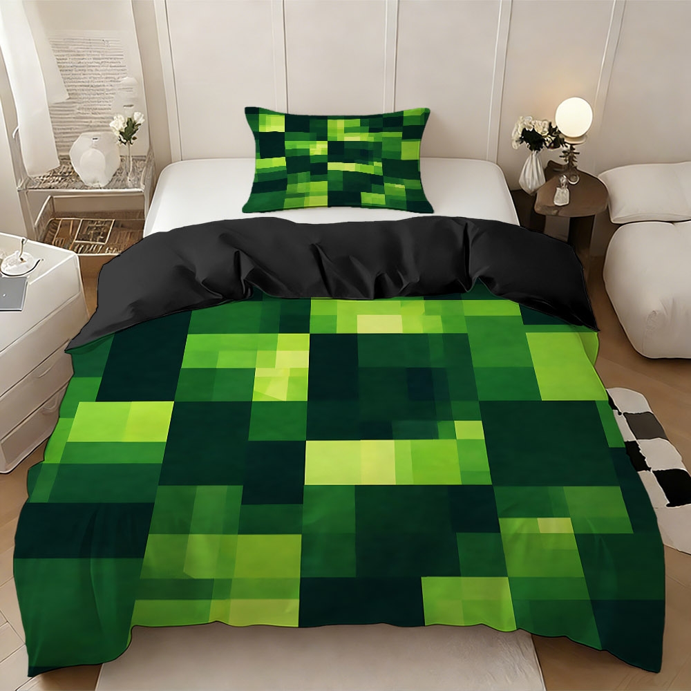 TEMU 2/3pcs Pixelated Themed Duvet Cover Set (1 Duvet Cover   1/2 Pillowcases), No Filler, High-definition , High-quality Gift For , 100% Polyester