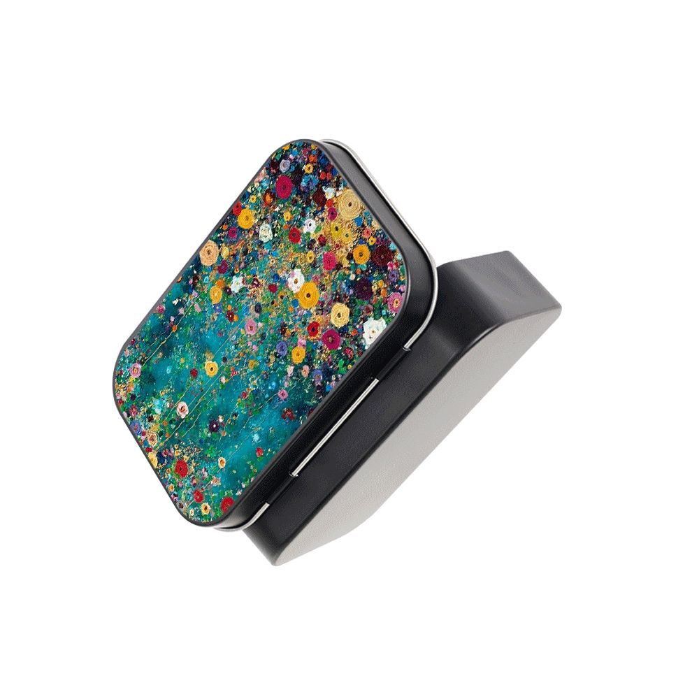 TEMU 1pc Square Metal Hinged Tin Box | Colorful , Iron Material, Ideal For Jewelry, , Small Additions Storage In Home, Office, Travel