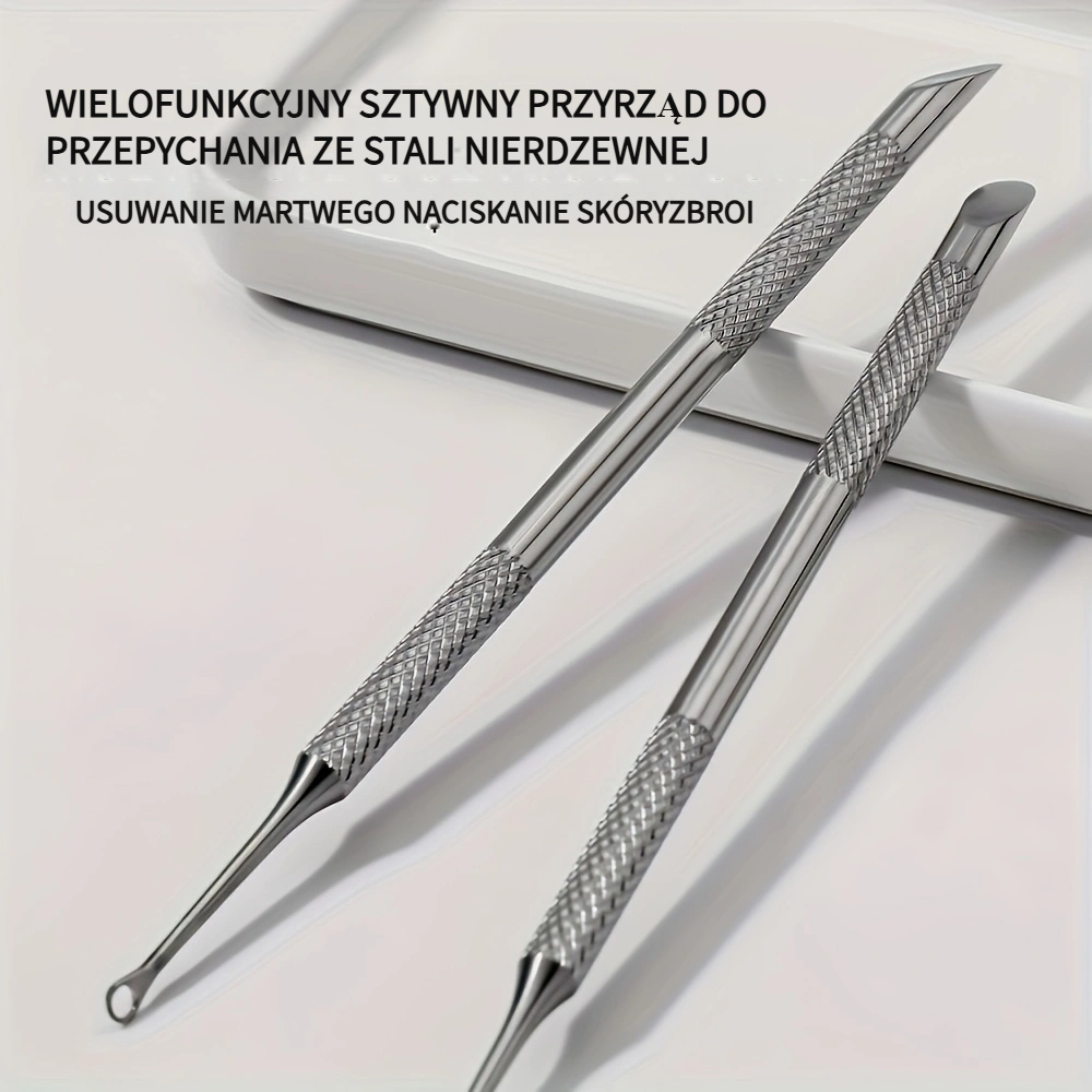 stalowy popychacz do skórek, wielofunkcyjne narzędzie do pielęgnacji paznokci, przenośny i trwały, pedicure i pilnik do paznokci, okrągły popychacz do skórek ze stali nierdzewnej, blok do polerowania paznokci, patyczek do paznokci, akcesoria do paznokci do salonu
