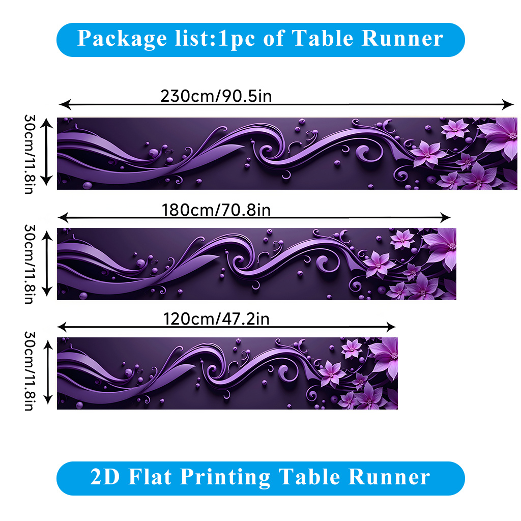 TEMU 1 2d Tablecloth Featuring A Purple And Artistic Background Made Of Polyester, Rectangular , Suitable For Dining Tables, Coffee Tables, Home