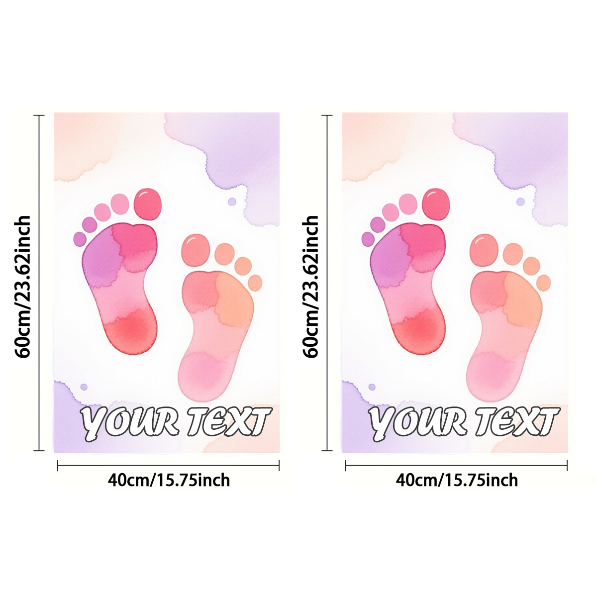 TEMU Gepersonaliseerde Tekst 1/2 stuks, Handdoeken, Enkelzijdige Bedrukking, Rechthoekig 40×60 cm, Voetafdruk 2D in Aquarelstijl, Bulk Personalisatie