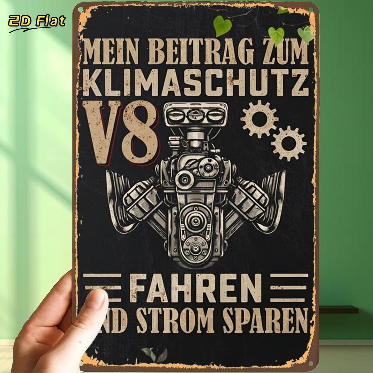 E-shop 2D Flach, ., Klimaschutz Schild, Metall Blech Schild, mit vorgedrillten Löchern, Ideal zur Dekoration von Innenräumen, Gärten oder Toiletten