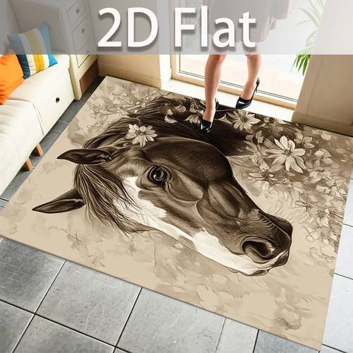 photo de l'article tapis de porte antidérapant 2d plat avec motif de et de tapis à fleurs, adapté à divers environnements que les dentrée, les balcons, les garages et les couloirs. tapis dextérieur pour balcons et cours, en velours.