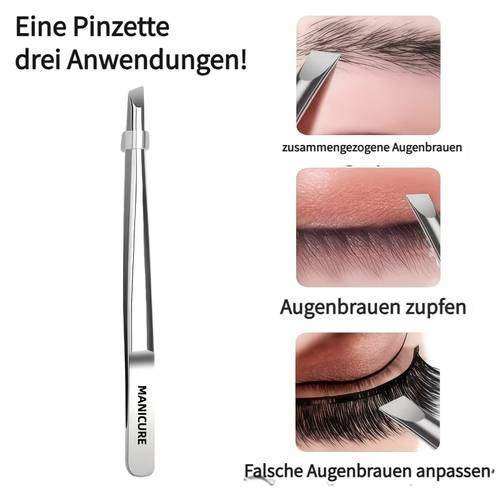 pinzette aus edelstahl, für die formung von augenbrauen, wimpern, barttrimmen und backenbart, hilfswerkzeug für künstliche augenbrauen, geschenk