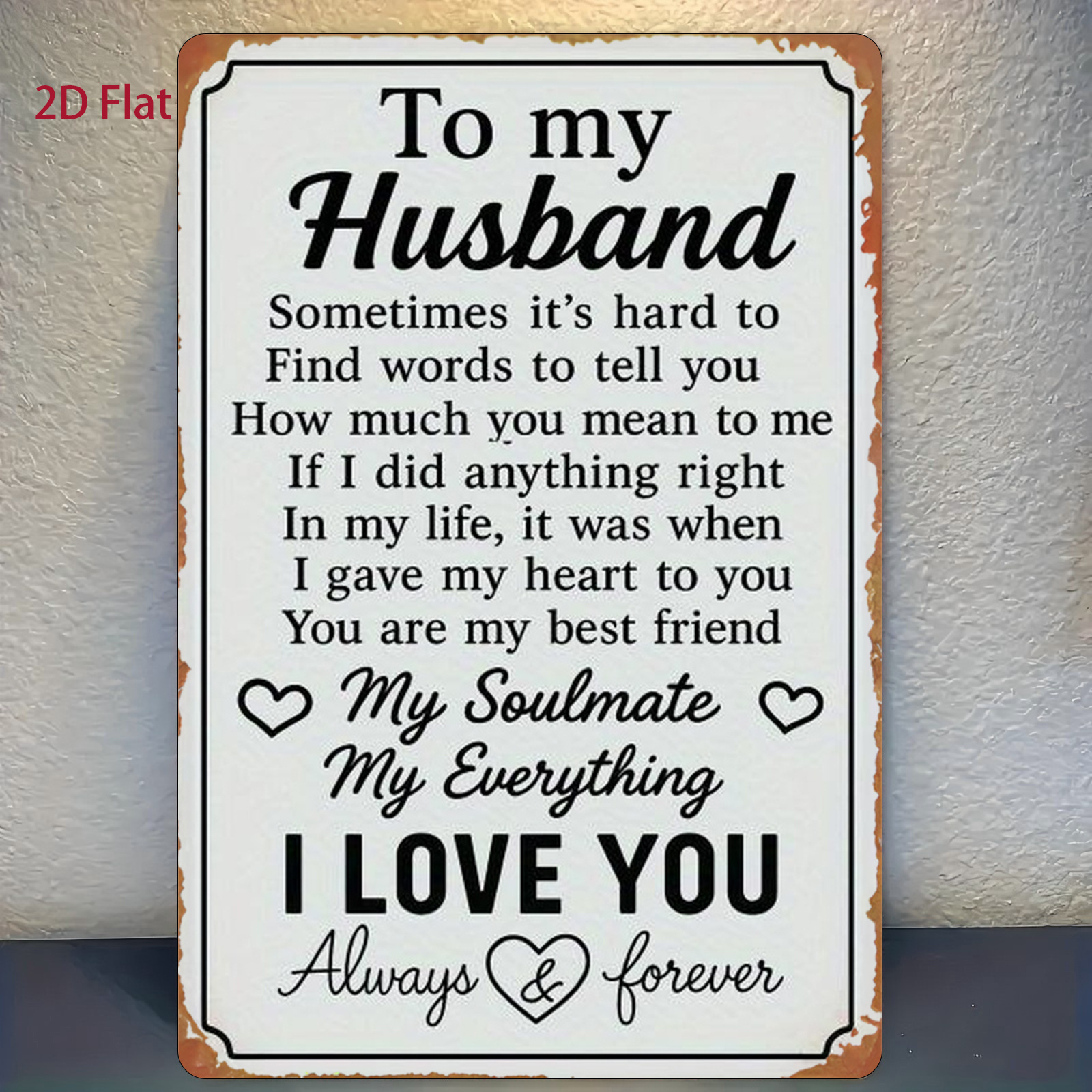 TEMU 2d Flat - 1pc 8*12 Inch Metal Sign, "a Painting: For My Husband", Decorative Sign & Plaque, Home Decor, Restaurant Decoration, Bar Decoration,