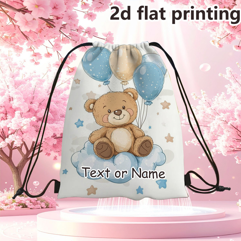 TEMU ["Personalizzato"] 1 pz con Coulisse con Orsetto e Palloncini, Personalizzati, per Decorazioni/Regalo/Festa | Baby Shower, Festa di Compleanno,