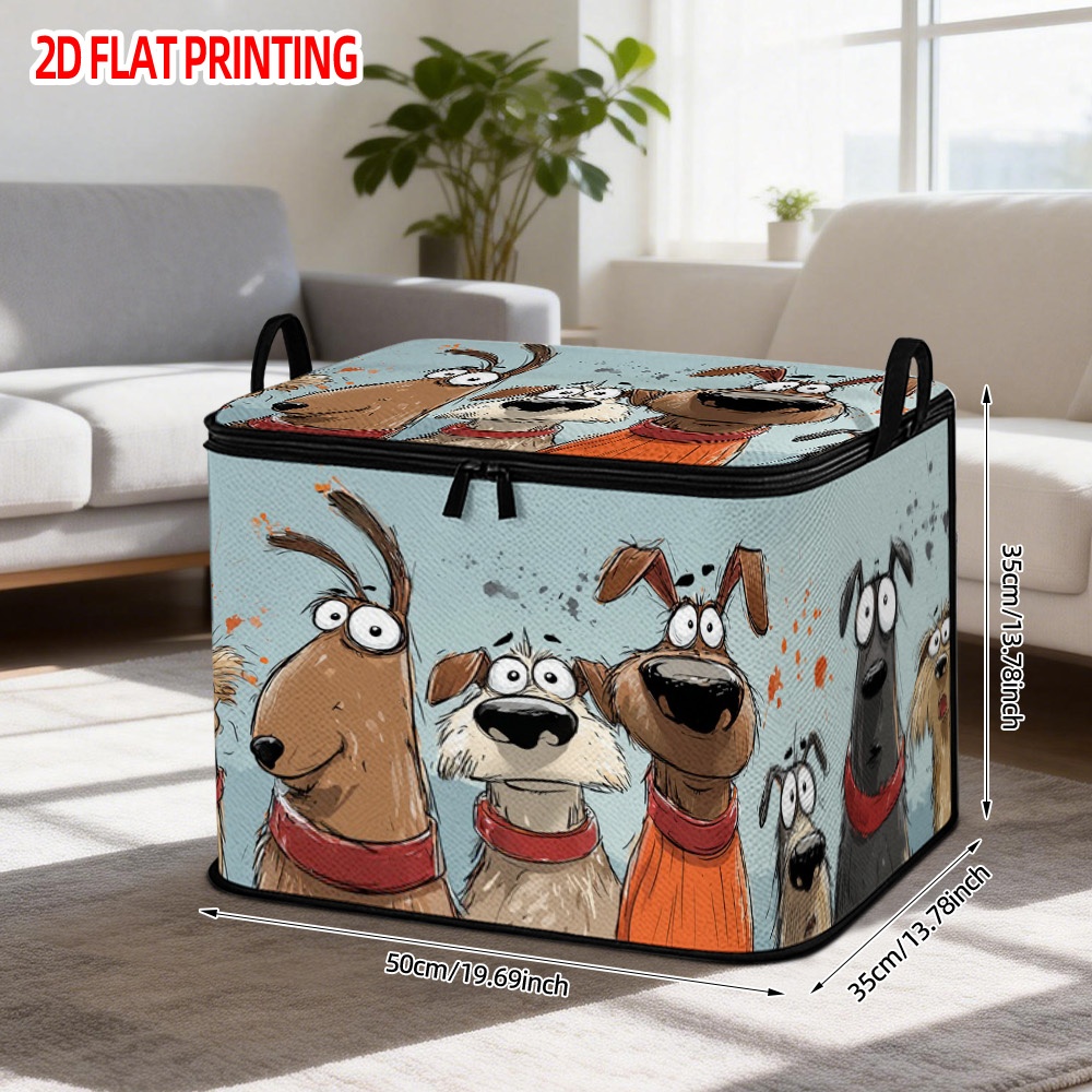 E-shop 1 Stück . Niedlicher Hundekorb mit Klappdeckel – Langlebiger Polyester-Organizer Rechteckig für Schrank, Unterbett, Zimmer – Mehrzweck-Hundekorb