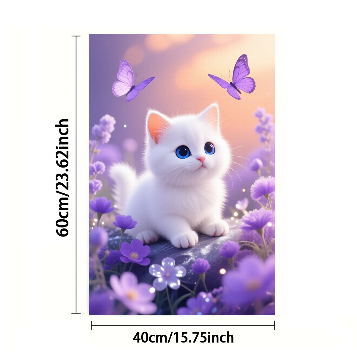 TEMU Serviette 2D Plate, 1 pièce ou 2 pièces, Impression Simple Face, Rectangulaire 40x60cm, Motif de Chaton 2D Style Dessin Animé, Douce,