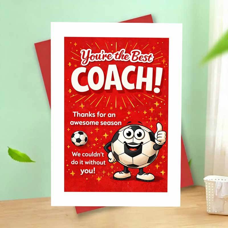 TEMU 1pc Soccer Appreciation Card Youre The Best Funny Thank You Season End Gift For Team Parent Player Staff Locker Room Celebration Blank Inside