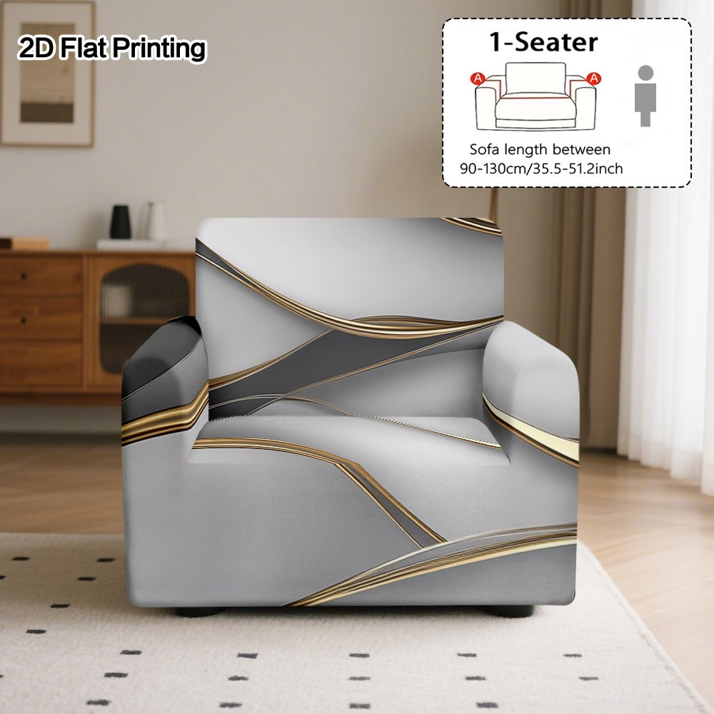 TEMU 1pc Lines Sofa Cover, Decor Accessory, Chic Match For Room, Elegant Bedroom, , Compact Apartment, & Leisure Nook, Ideal For 1-4 Seater Sofas To