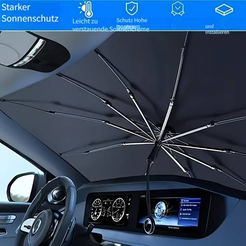 Artikelbild auto-sonnenschutz in großer größe, auto-sonnenschirm, windschutzscheiben-sonnenschutz | hitzeblockierend & uv-schutz, , aufrollbare aufbewahrung, & platzsparend, unverzichtbares autozubehör, perfekte geschenkwahl